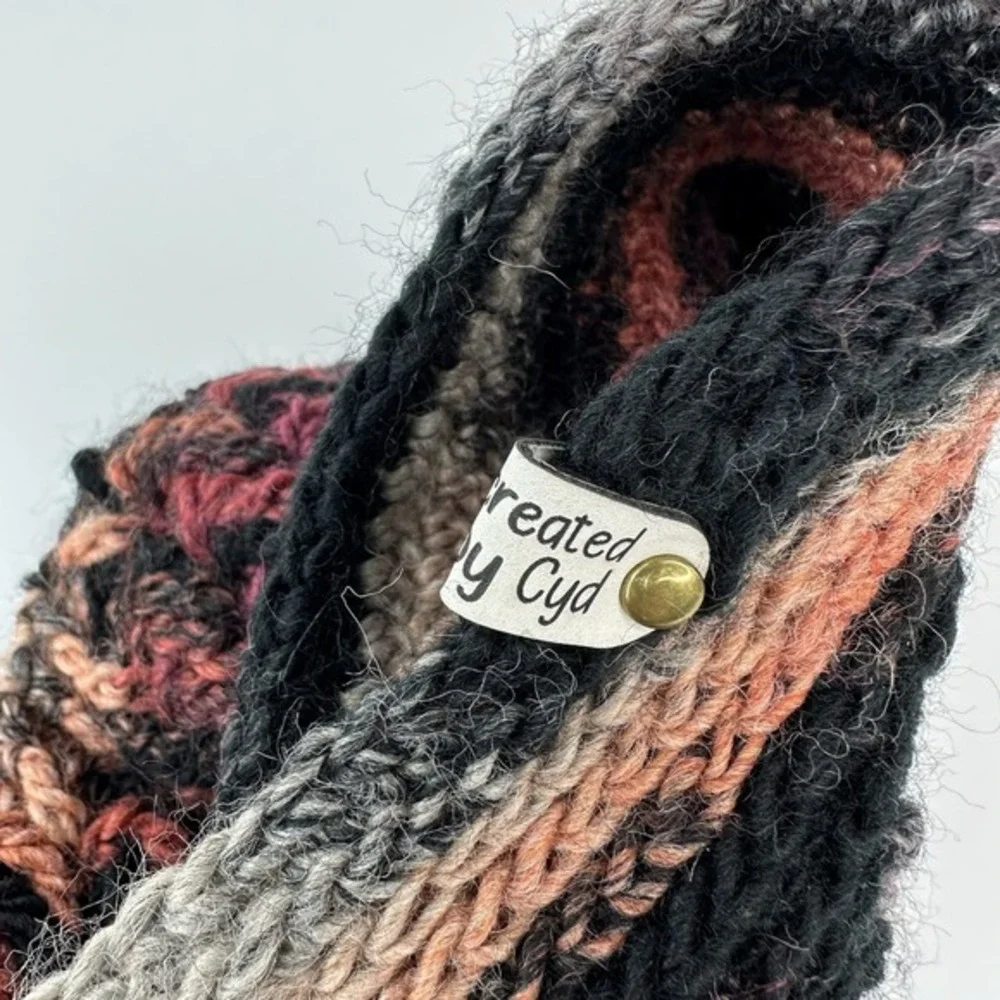 Created by Cyd Handmade Knit Beanie Alpaca Wool Chevron Zig Zag‎ Winter Hat NEW